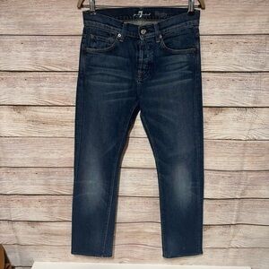 7 For All Mankind Men's Rhigby Skinny Straight Jeans Button Fly 29 X 28